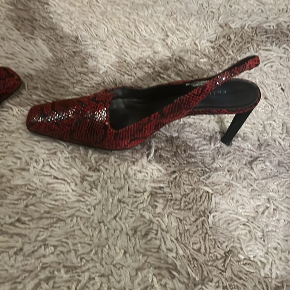 Vintage Colin Stuart Red Snakeskin Slingbacks - Picture 7 of 10